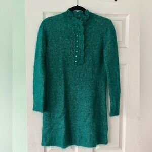 Sézane Angelita Dress- Teal Knit Sweater Dress